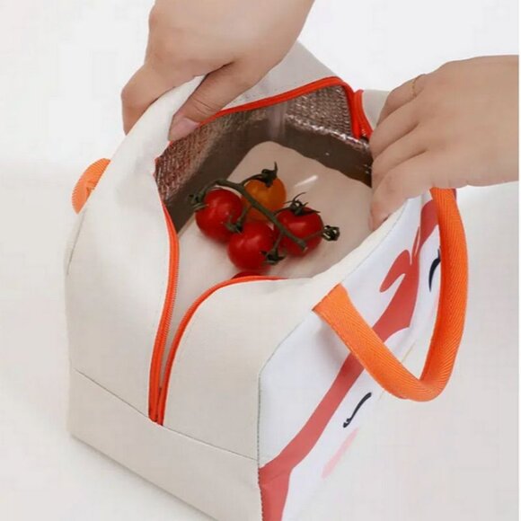 Morgan Sweet Cheeks Orange Birdie Animal Face Insulated Lunch Bag Gift Packaged - Picture 5 of 11